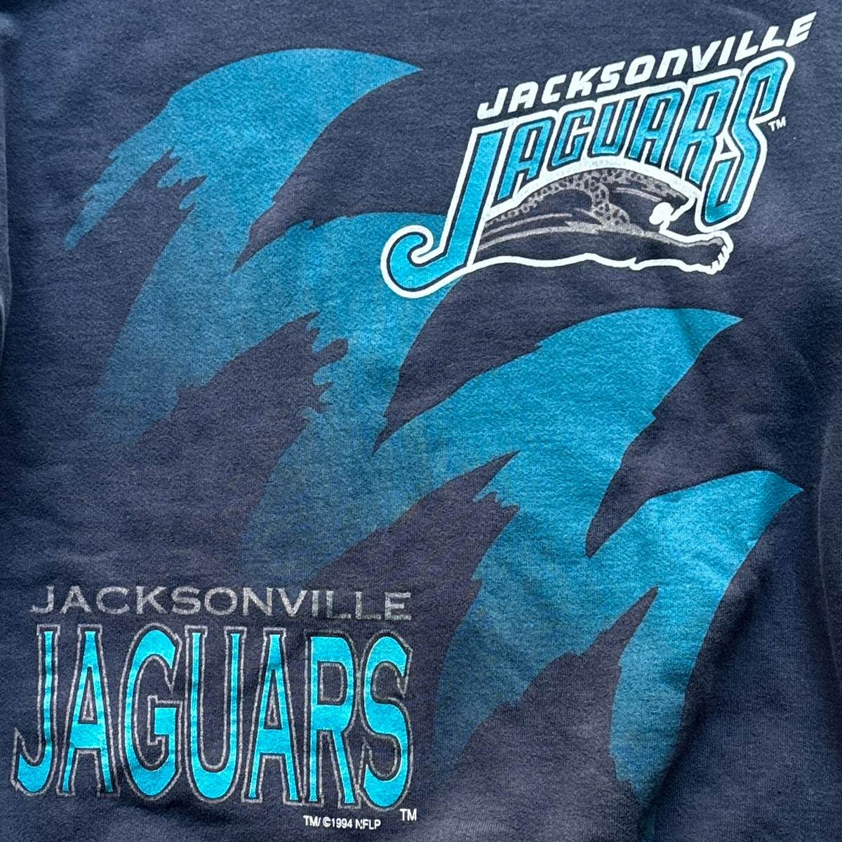 Vintage Jacksonville Jaguars Shark Tooth Sweatshirt_Black - Image 2