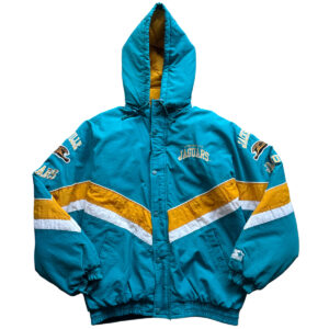 Vintage Jacksonville Jaguars Starter Puffer Large_Teal